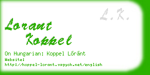 lorant koppel business card