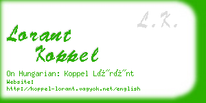 lorant koppel business card